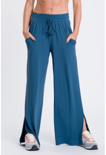 Calça Zoe Azul Galáxia Com Forro Pilares