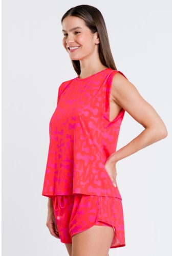 Camiseta Tamarillo Estampa Nomiko Rosa Calmaria