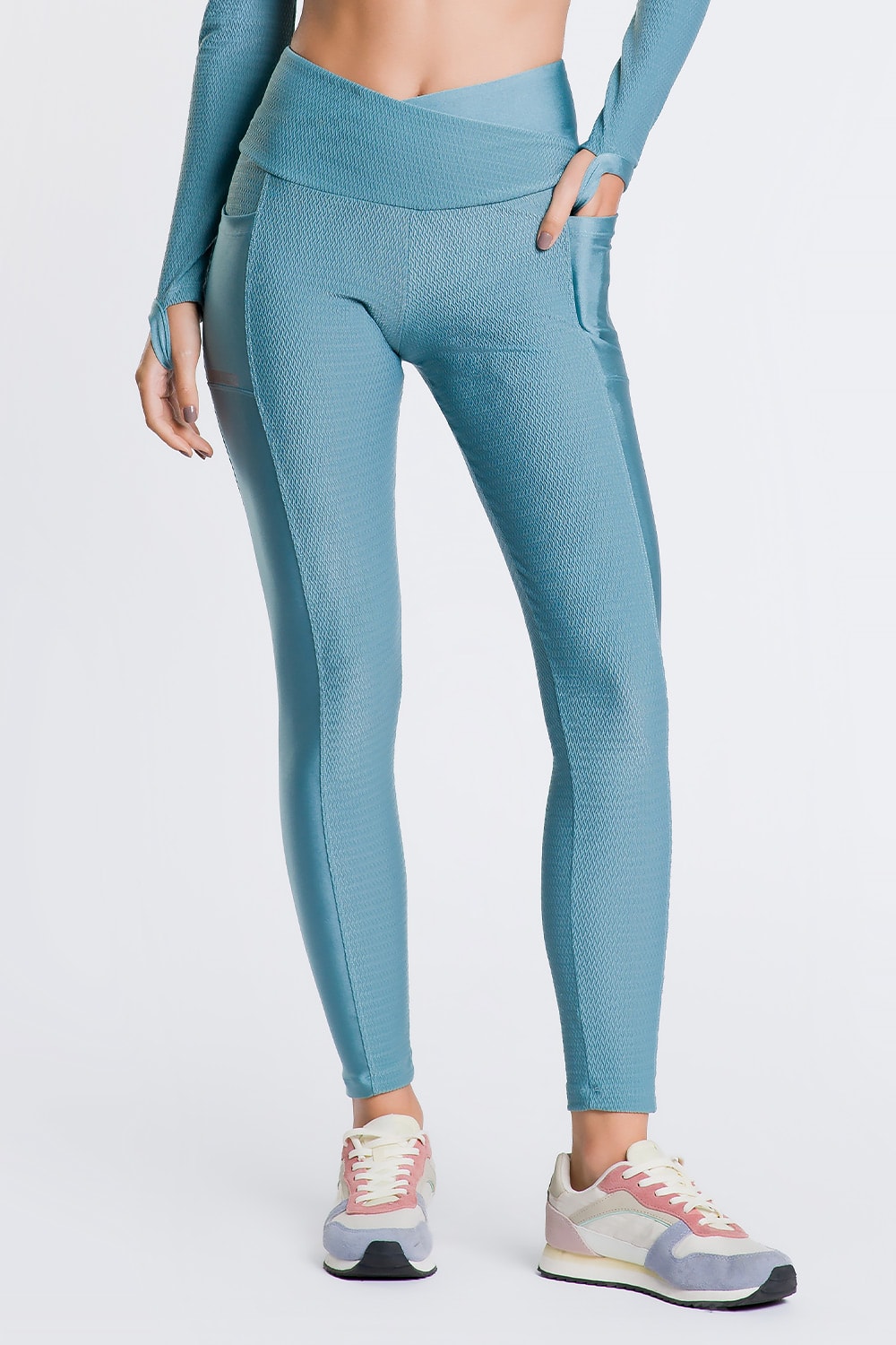 Loja Me - Conjunto Top Wonder e Legging Atlanta Classic Azul Mirante