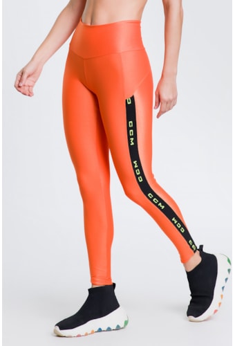 Legging Futurista Laranja Tangerina Traços