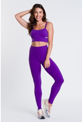Legging Juca Roxo Amuleto Cós Alto Com Bolso + Proteção UV/FPU50+ Essenciais