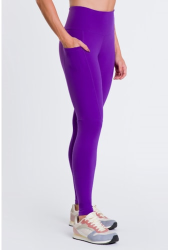 Legging Juca Roxo Amuleto Cós Alto Com Bolso + Proteção UV/FPU50+ Essenciais
