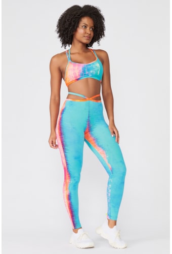 Legging Lenora Estampa Colorfull Com Forro + Proteção UV/FPU 50+ Poente