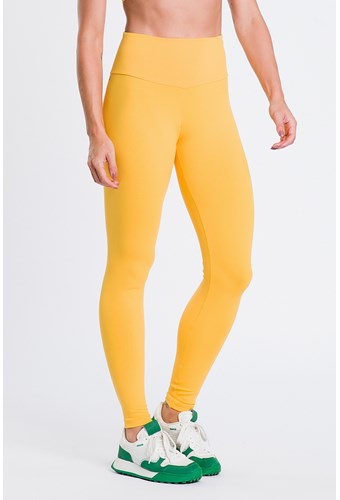 Legging Marcelle Amarelo Com Cós Alto + Proteção UV/FPU50+ Essenciais