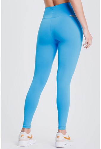 Legging Marcelle Azul Com Cós Alto + Proteção UV/FPU50+ Essenciais