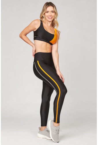Legging Tina Preto Com Cós Alto + Proteção UV/FPU 50+ SP11