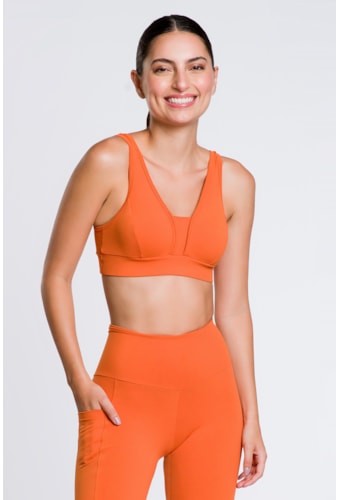 Top Clark Alças Laranja Flor De Mel Sem Bojo + proteção UV/FPU 50+ Poente Essenciais