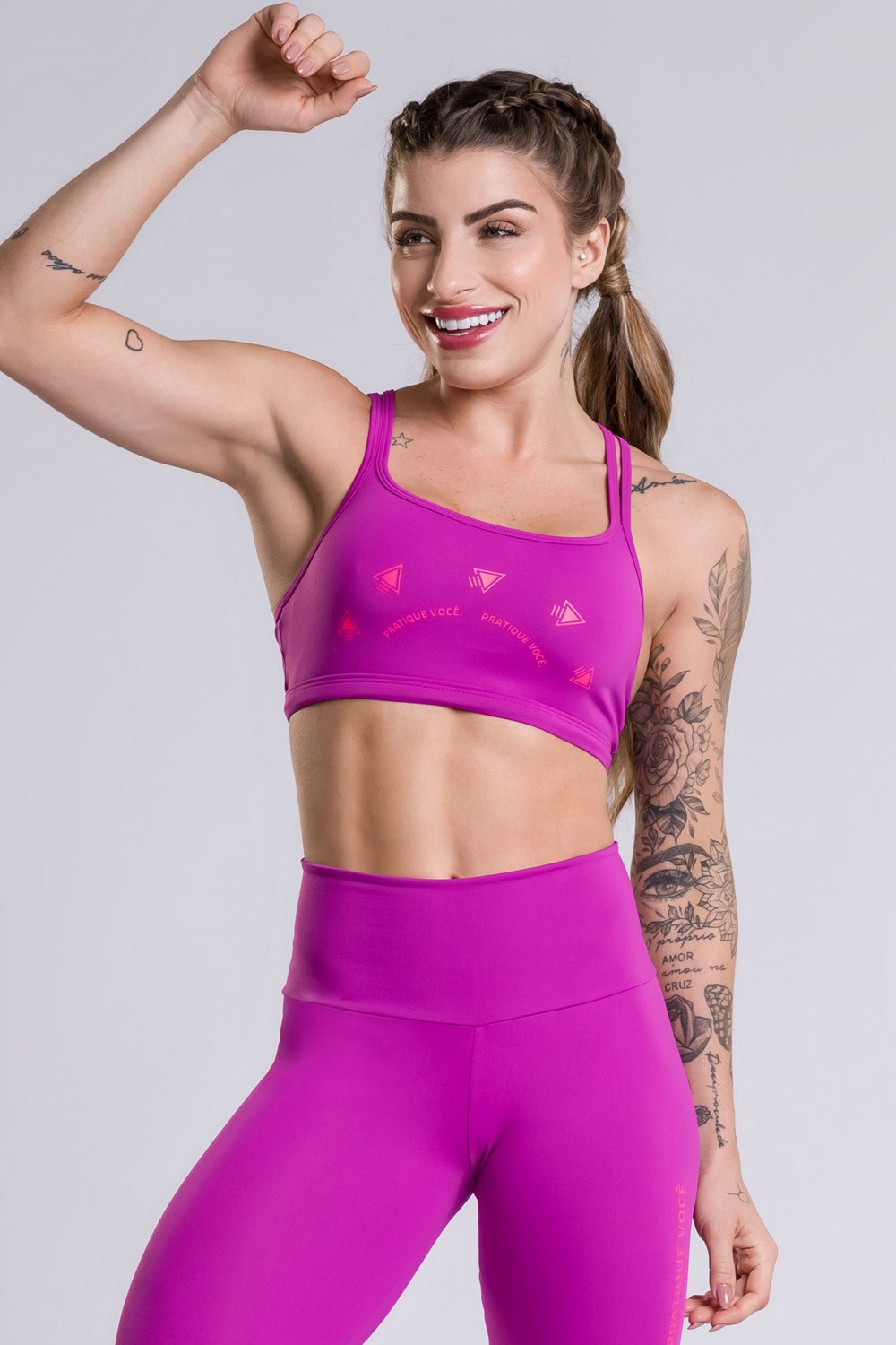 Top SportsWear Fitness Rosa com Silk