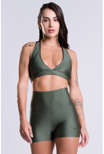 Top Sonho Verde Croco Com Bojo Removível SP8