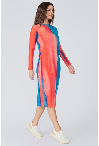 Vestido Haydee Estampa Colorfull Com Proteção UV/FPU 50+ Poente